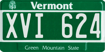 VT license plate XVI624