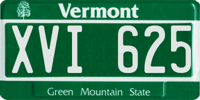VT license plate XVI625