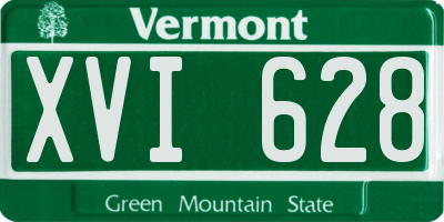 VT license plate XVI628
