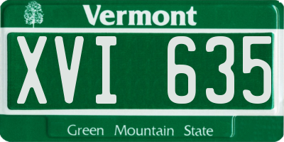 VT license plate XVI635