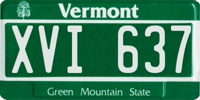 VT license plate XVI637