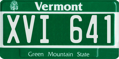 VT license plate XVI641