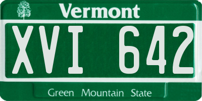 VT license plate XVI642