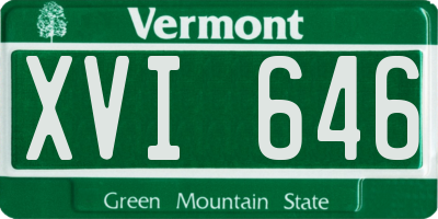 VT license plate XVI646