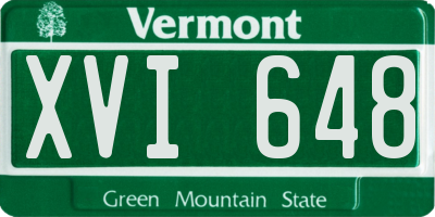 VT license plate XVI648