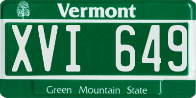 VT license plate XVI649