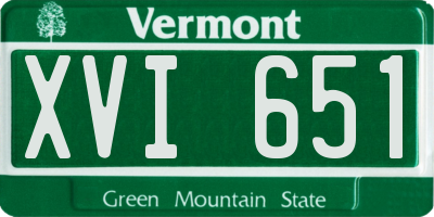 VT license plate XVI651