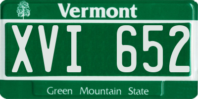 VT license plate XVI652