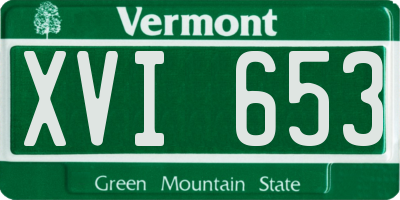 VT license plate XVI653
