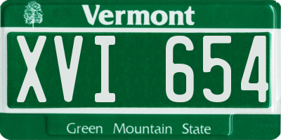 VT license plate XVI654