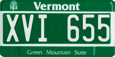 VT license plate XVI655