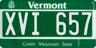 VT license plate XVI657