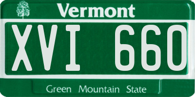 VT license plate XVI660