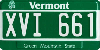 VT license plate XVI661