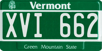 VT license plate XVI662