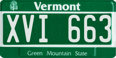 VT license plate XVI663