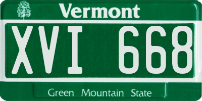 VT license plate XVI668