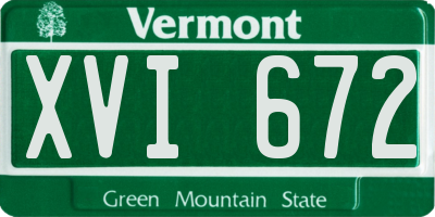 VT license plate XVI672