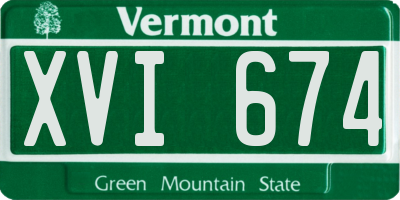 VT license plate XVI674