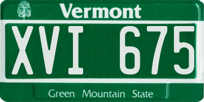 VT license plate XVI675