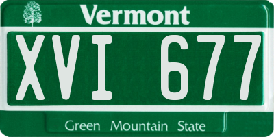 VT license plate XVI677