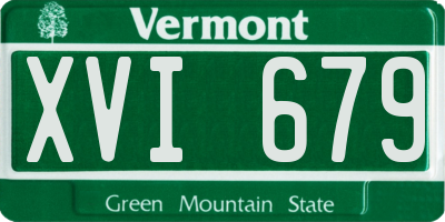 VT license plate XVI679