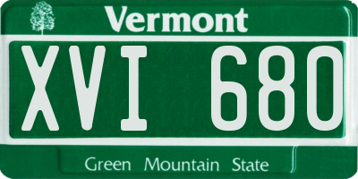 VT license plate XVI680