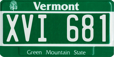 VT license plate XVI681