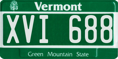 VT license plate XVI688