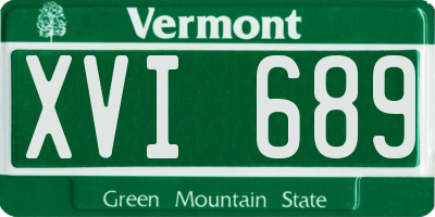 VT license plate XVI689