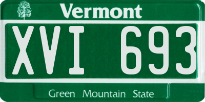 VT license plate XVI693