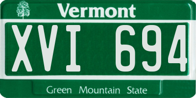 VT license plate XVI694