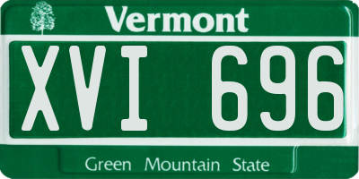 VT license plate XVI696