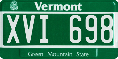 VT license plate XVI698