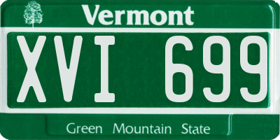 VT license plate XVI699