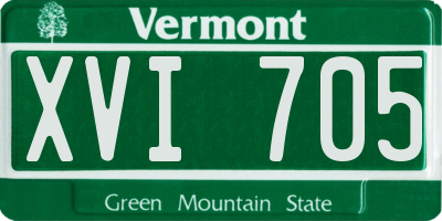 VT license plate XVI705