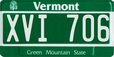 VT license plate XVI706