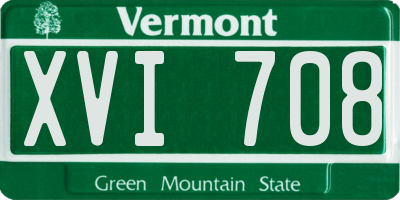 VT license plate XVI708