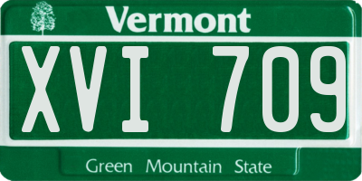 VT license plate XVI709