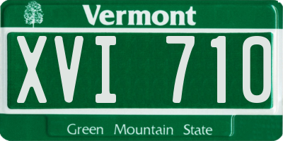 VT license plate XVI710