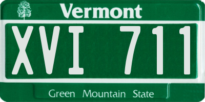 VT license plate XVI711
