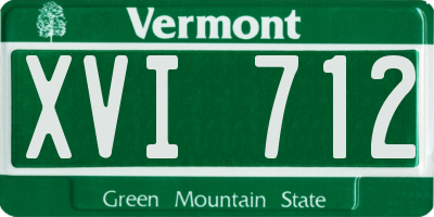 VT license plate XVI712