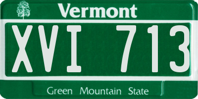 VT license plate XVI713