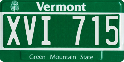 VT license plate XVI715