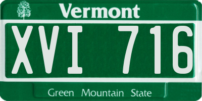 VT license plate XVI716