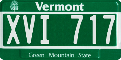 VT license plate XVI717