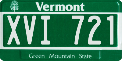 VT license plate XVI721