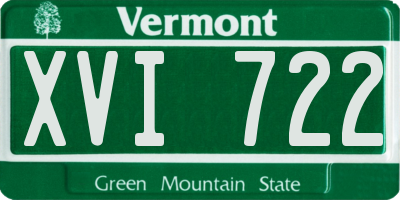 VT license plate XVI722