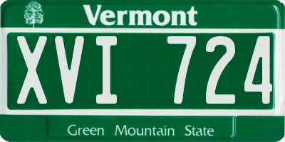 VT license plate XVI724