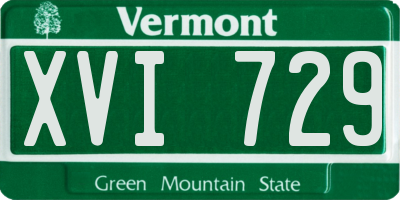 VT license plate XVI729